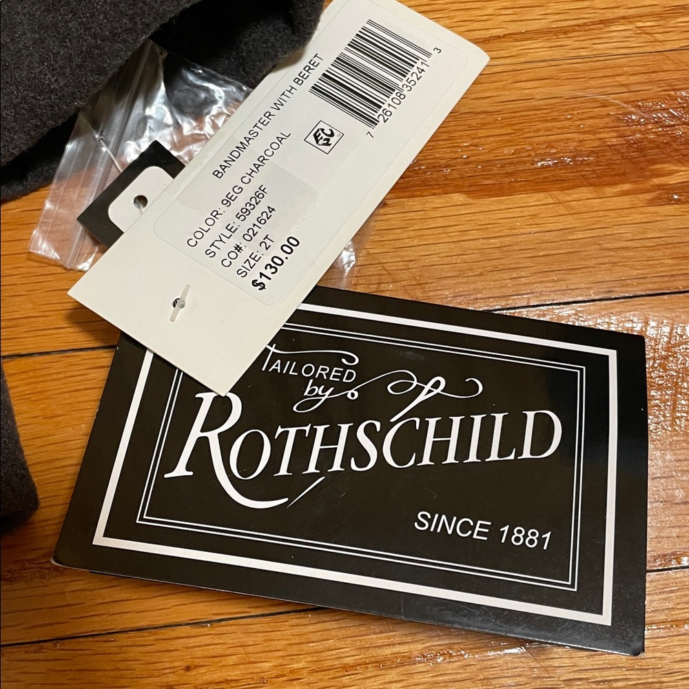 NWT Rothschild Bandmaster Coat with Beret Charcoal Kids Size 2T - Picture 5 of 10